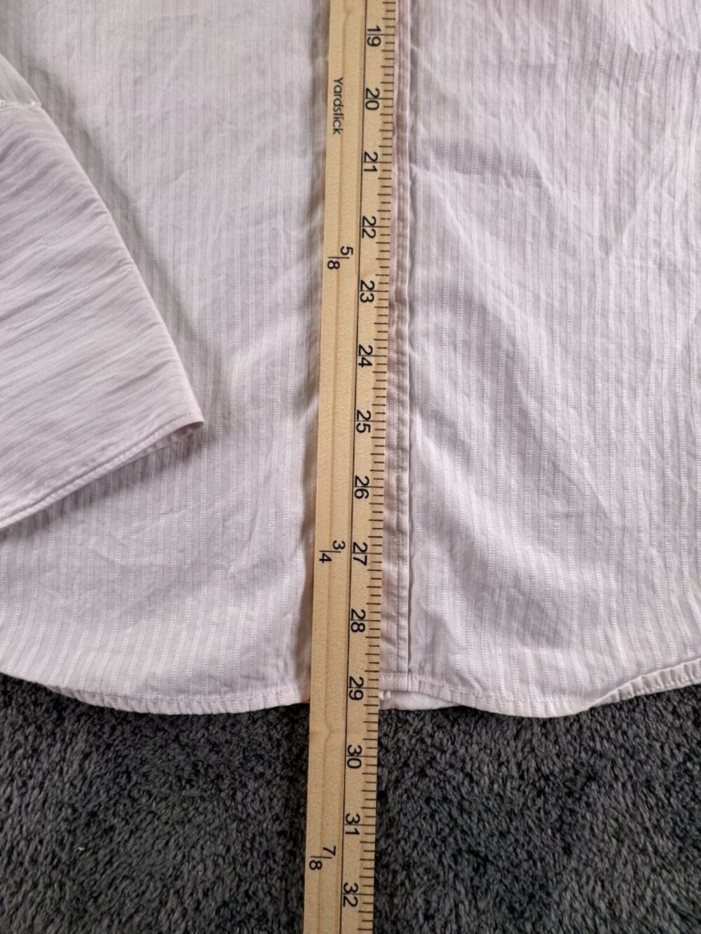 Thomas Pink Long Sleeve Button Up Shirt Men Pink Striped Size 16 Slim Fit Woven - Picture 3 of 13